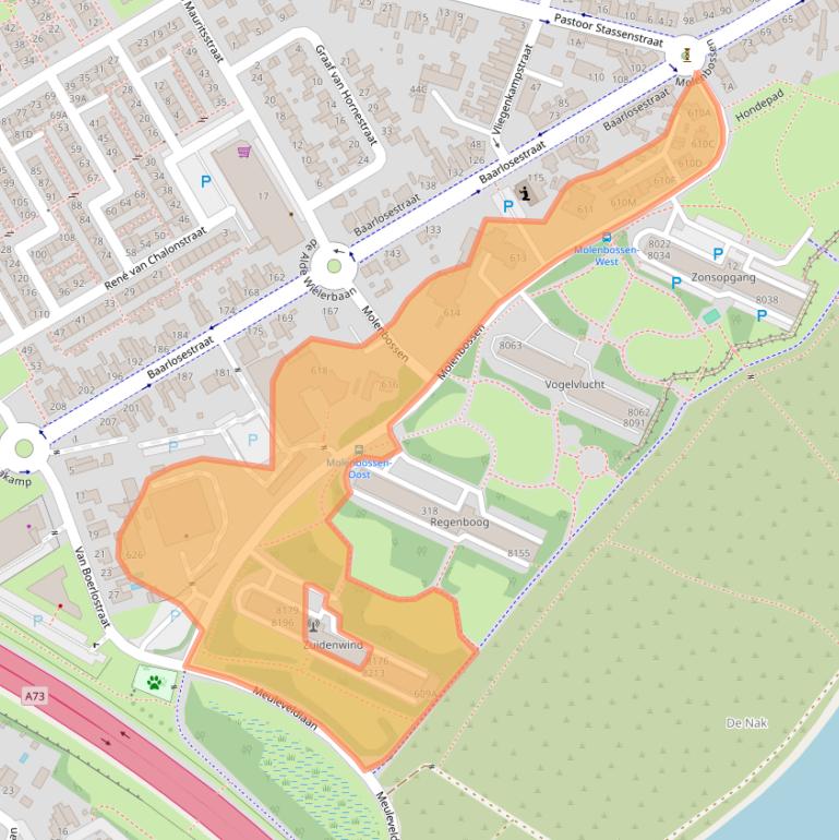 Kaart van postcodegebied 5923AJ.