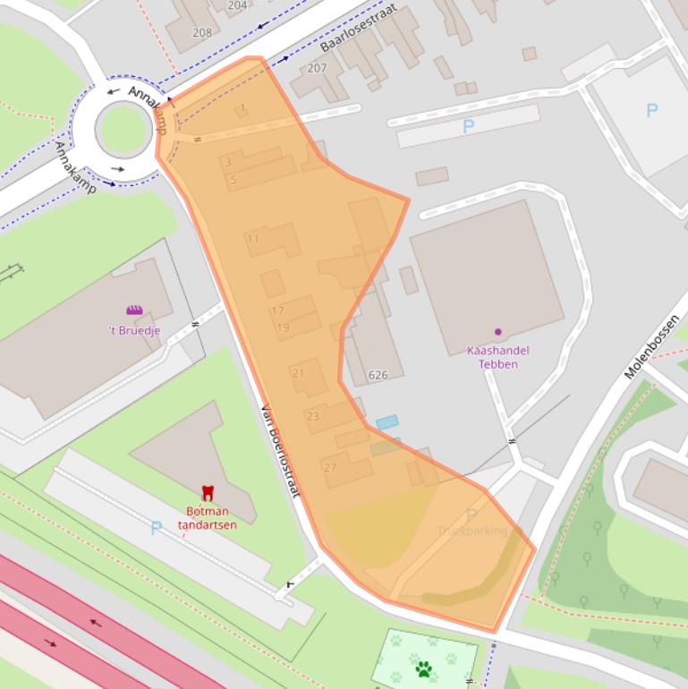 Kaart van postcodegebied 5923AK.