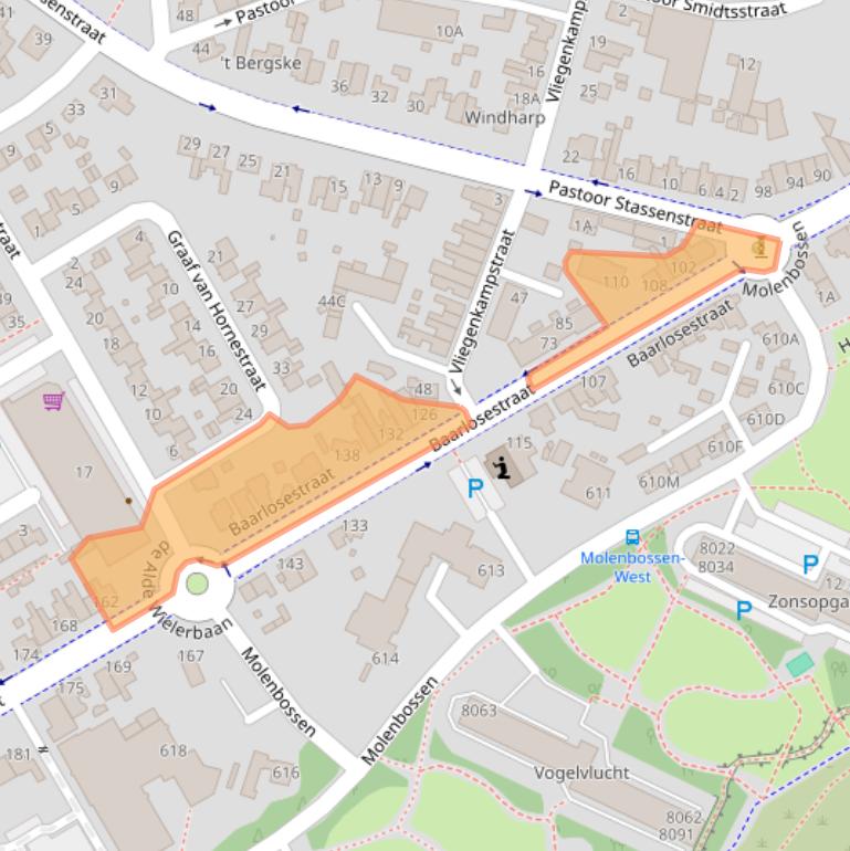 Kaart van postcodegebied 5923AP.