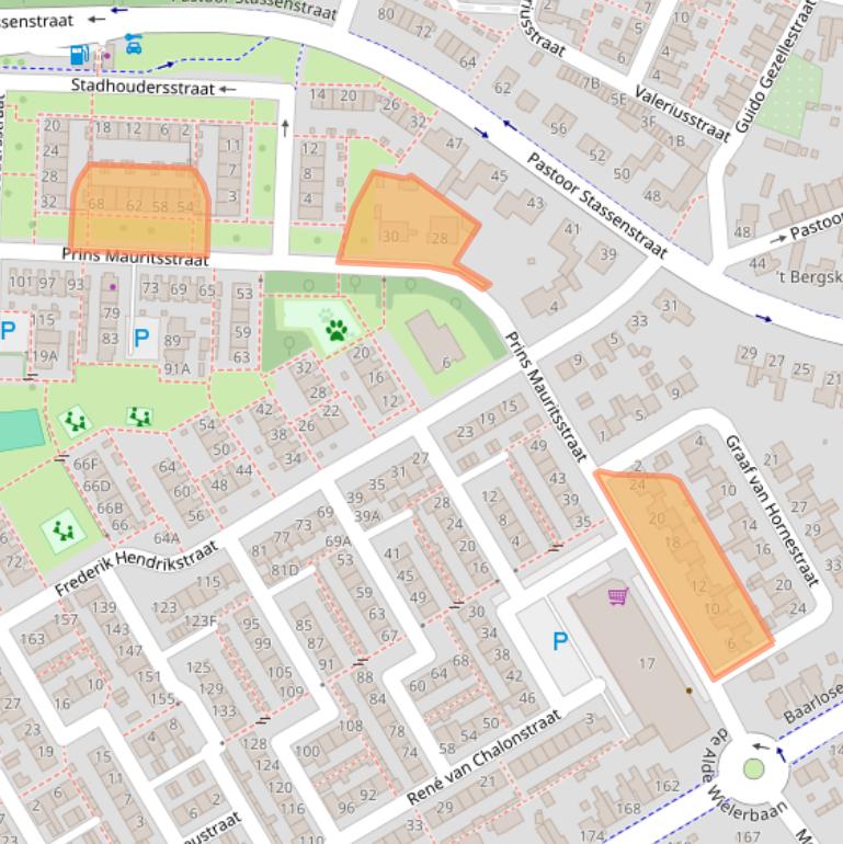 Kaart van postcodegebied 5923AZ.