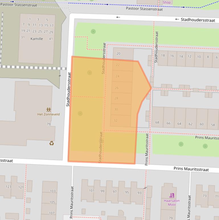 Kaart van postcodegebied 5923BG.