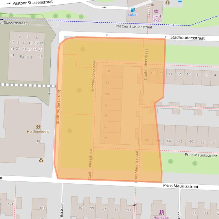 Kaart van postcodegebied 5923BH.