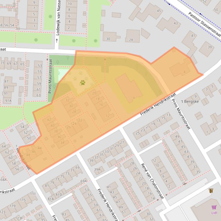 Kaart van postcodegebied 5923BR.