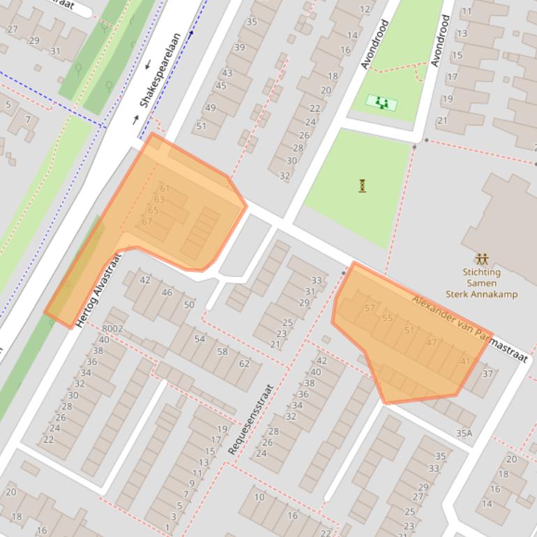 Kaart van postcodegebied 5923CH.