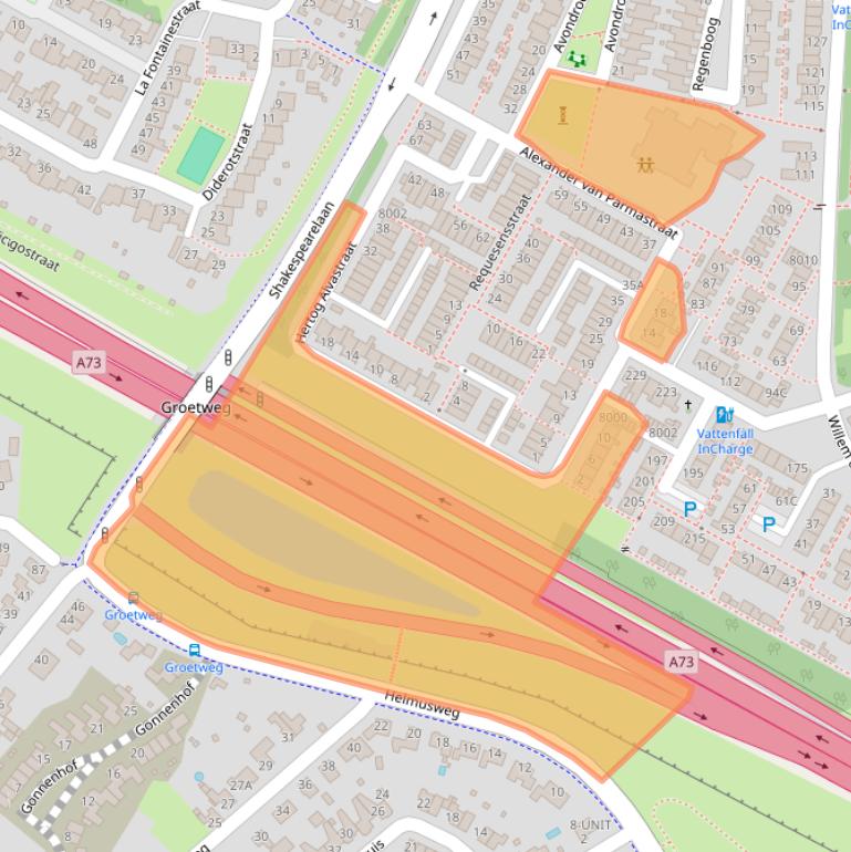 Kaart van postcodegebied 5923CJ.