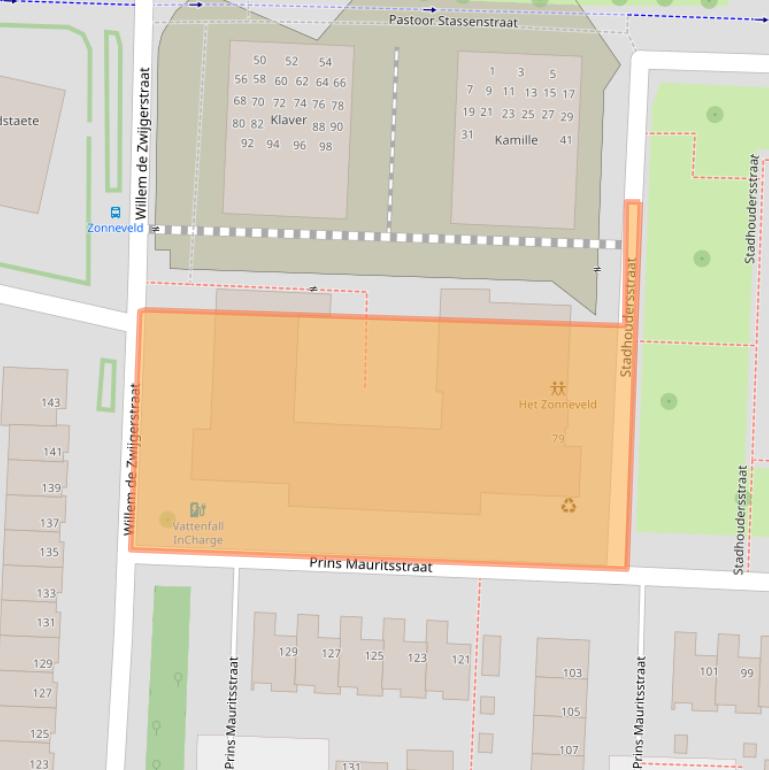 Kaart van postcodegebied 5923CZ.