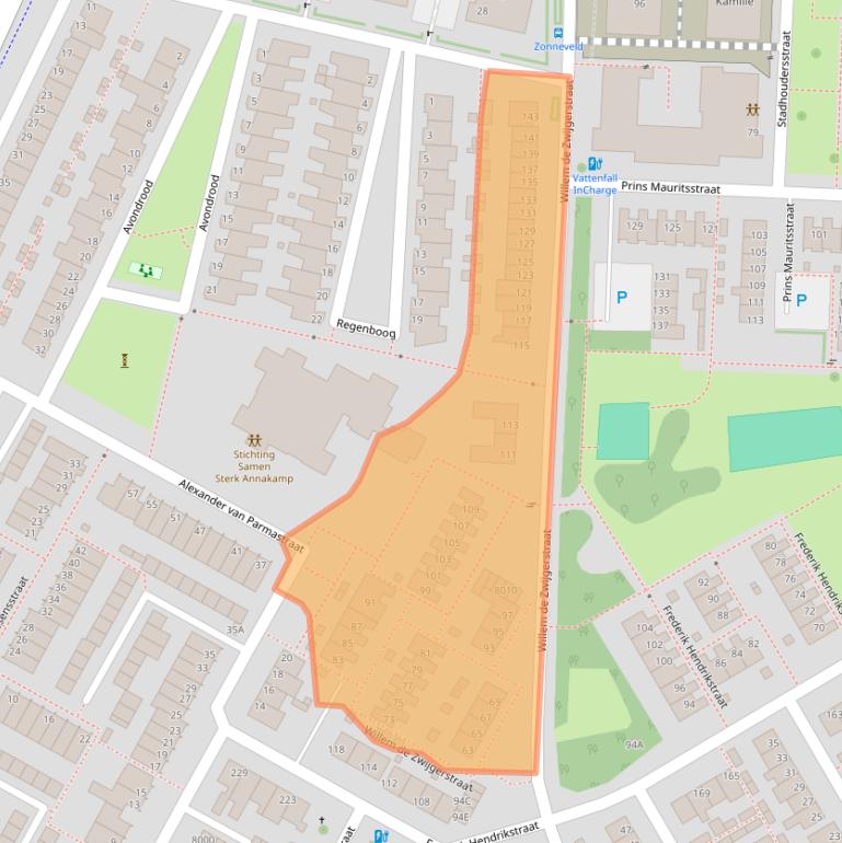 Kaart van postcodegebied 5923EC.