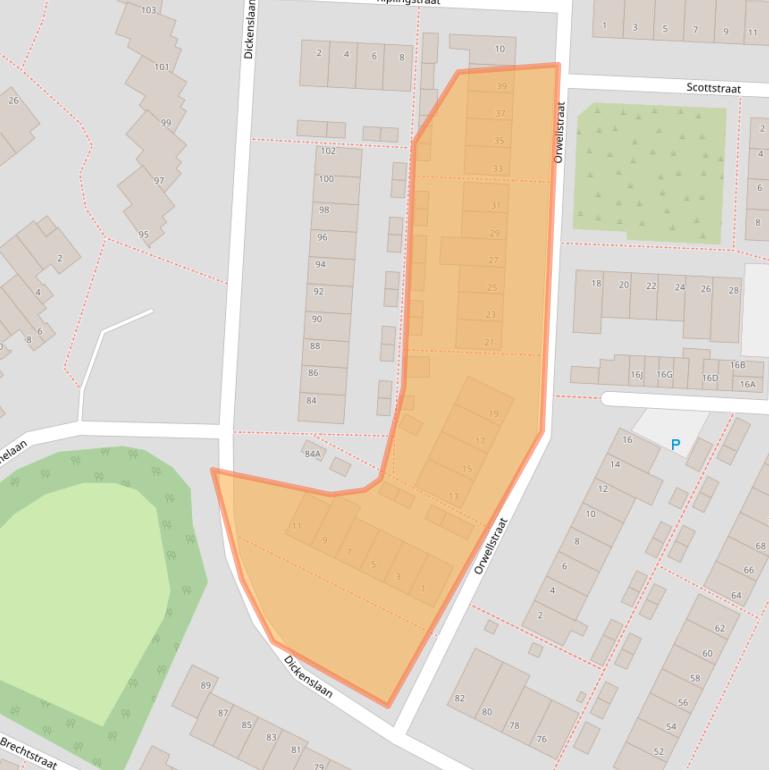 Kaart van postcodegebied 5924XB.