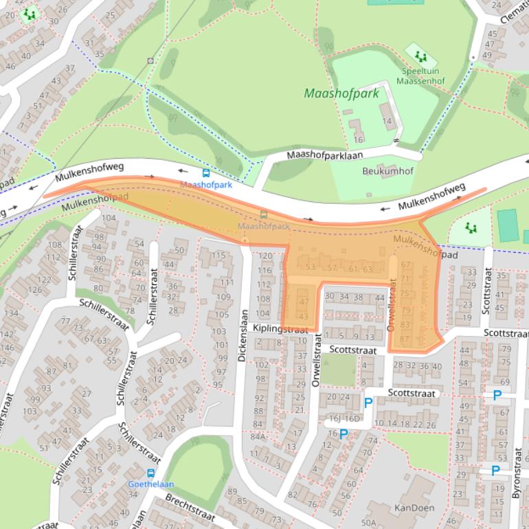 Kaart van postcodegebied 5924XC.