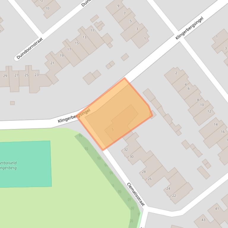 Kaart van postcodegebied 5925AD.