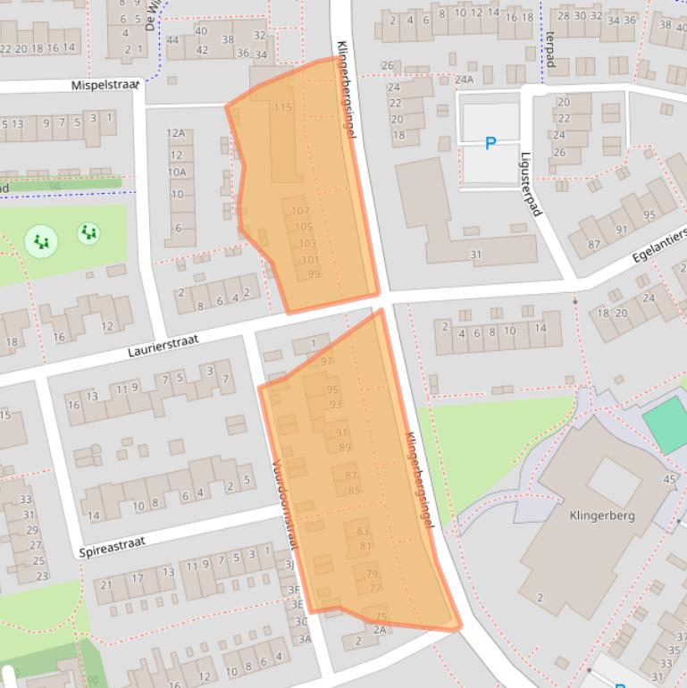 Kaart van postcodegebied 5925AG.