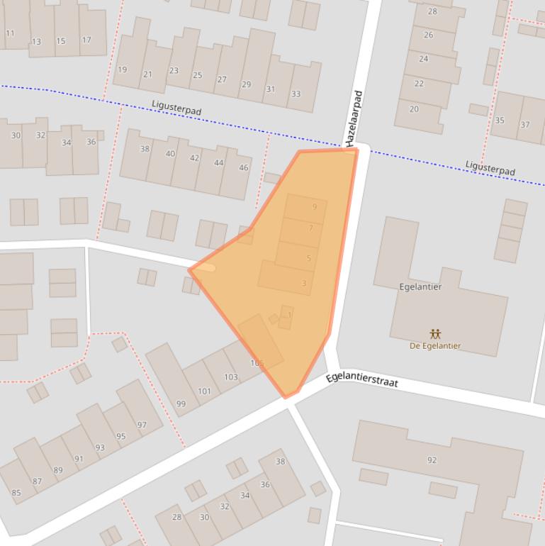 Kaart van postcodegebied 5925AW.