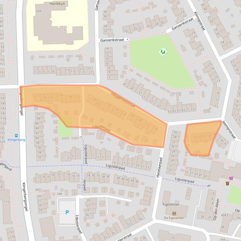 Kaart van postcodegebied 5925BH.