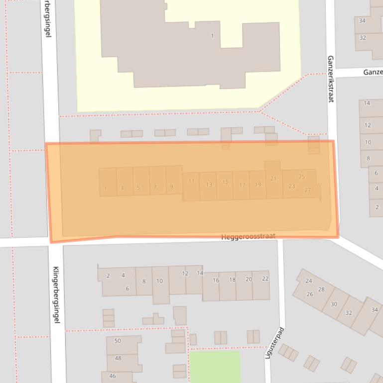 Kaart van postcodegebied 5925BK.