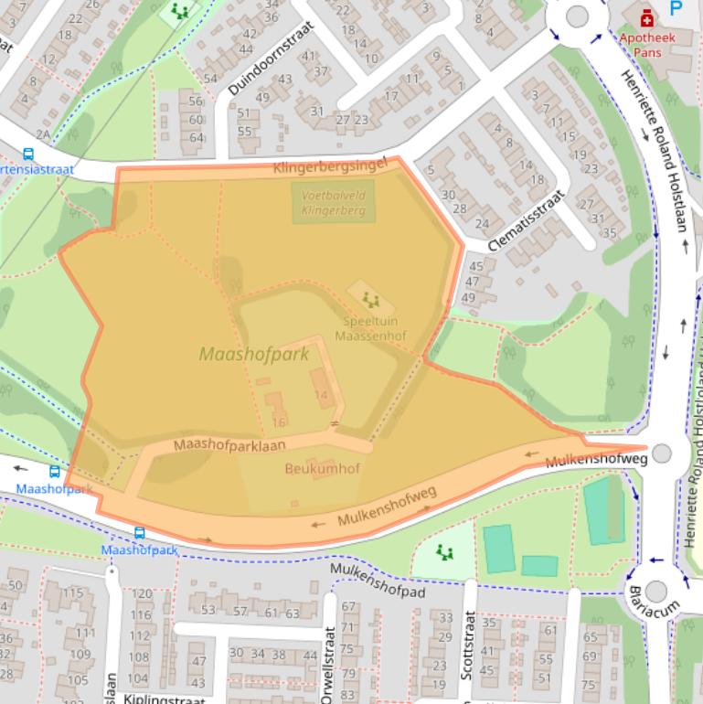 Kaart van postcodegebied 5925BX.