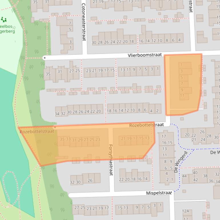 Kaart van postcodegebied 5925GD.
