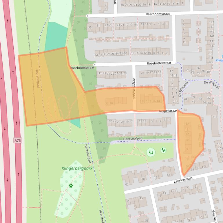 Kaart van postcodegebied 5925GG.