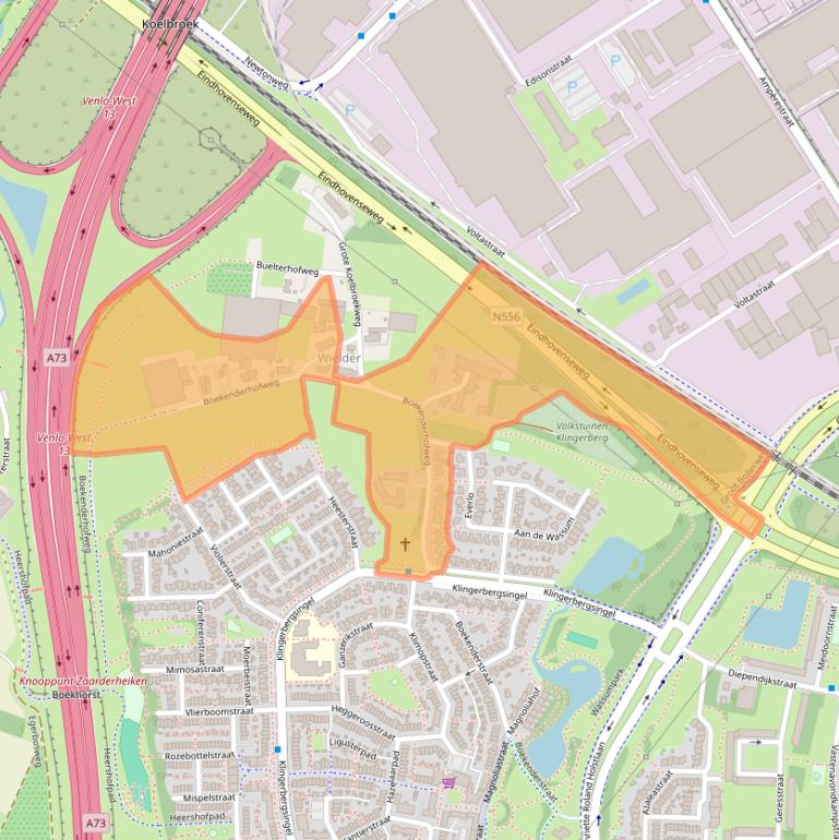 Kaart van postcodegebied 5925NE.