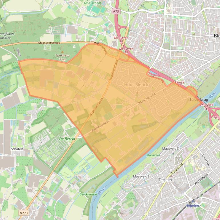 Kaart van postcodegebied 5926.