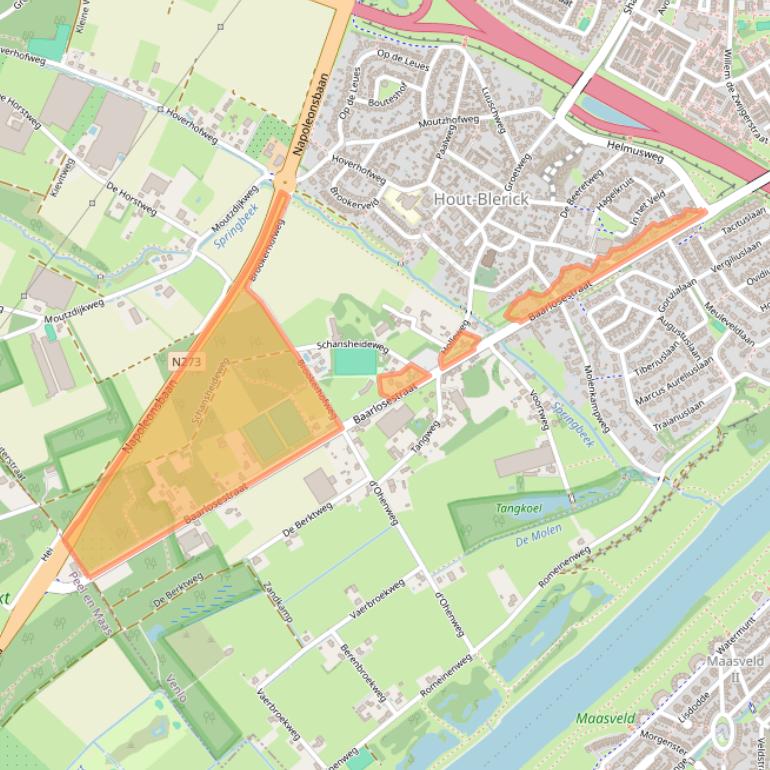 Kaart van postcodegebied 5926PN.