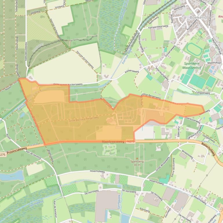 Kaart van postcodegebied 5927PB.