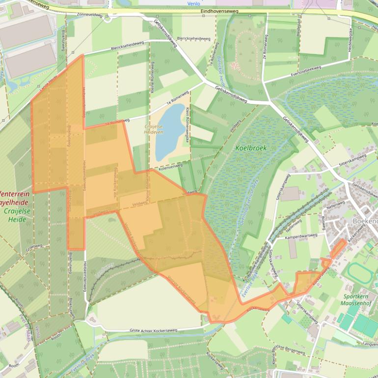 Kaart van postcodegebied 5927PH.