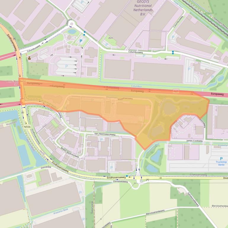 Kaart van postcodegebied 5928LN.