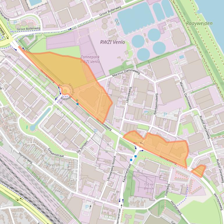 Kaart van postcodegebied 5928NZ.