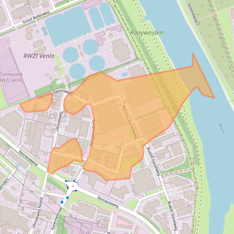 Kaart van postcodegebied 5928PW.