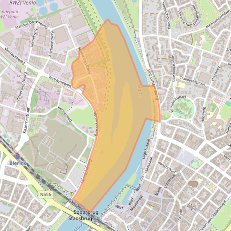 Kaart van postcodegebied 5928RA.