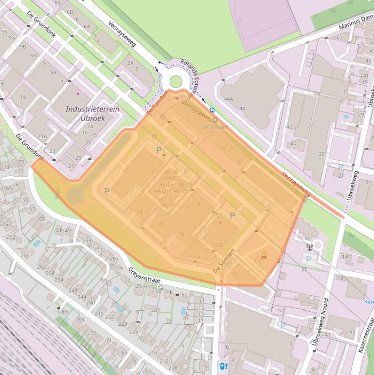 Kaart van postcodegebied 5928RV.