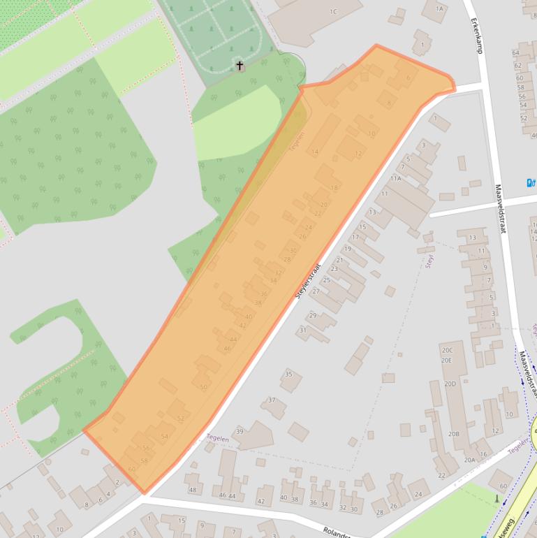 Kaart van postcodegebied 5931BK.