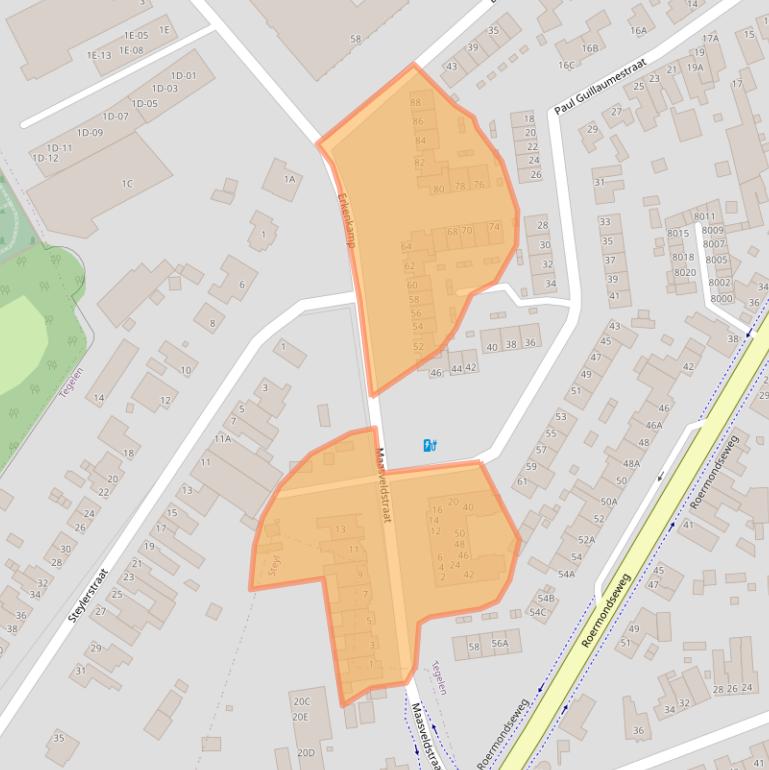 Kaart van postcodegebied 5931BP.