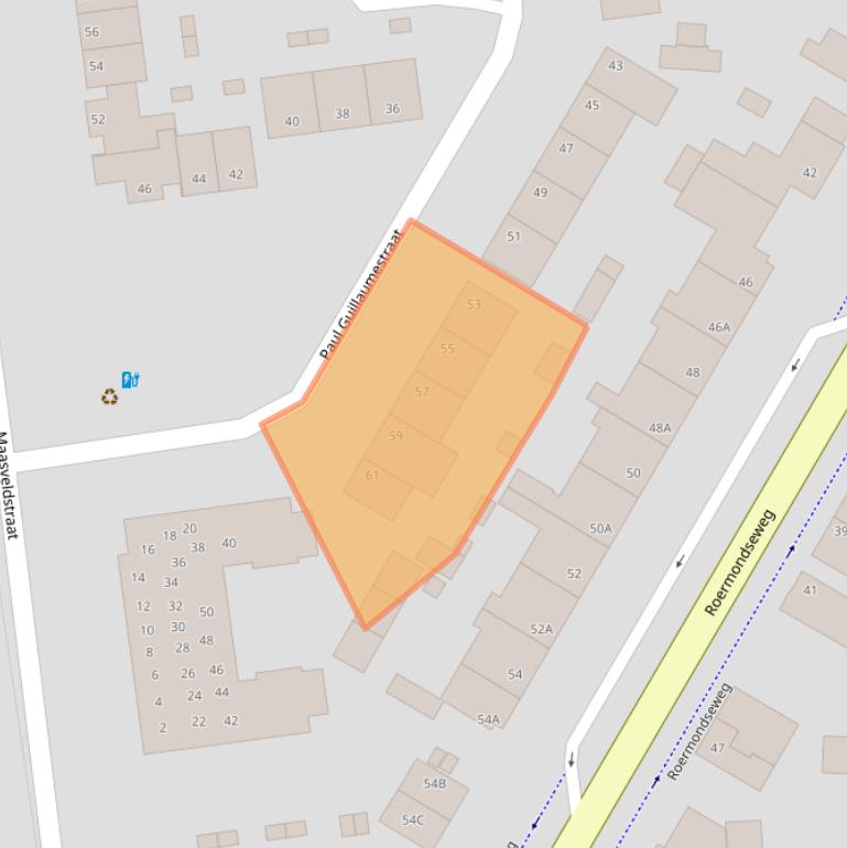 Kaart van postcodegebied 5931CJ.