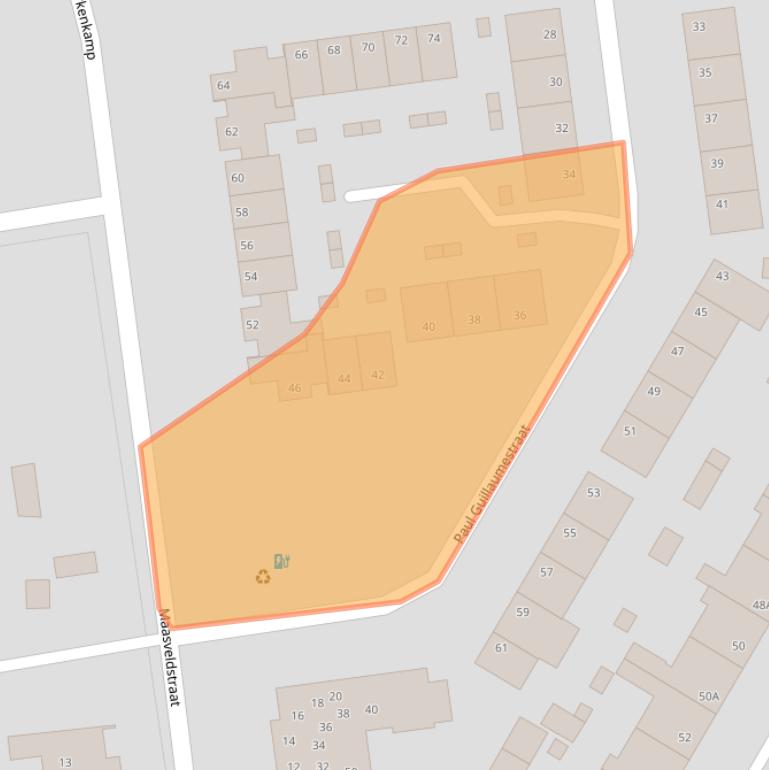 Kaart van postcodegebied 5931CL.