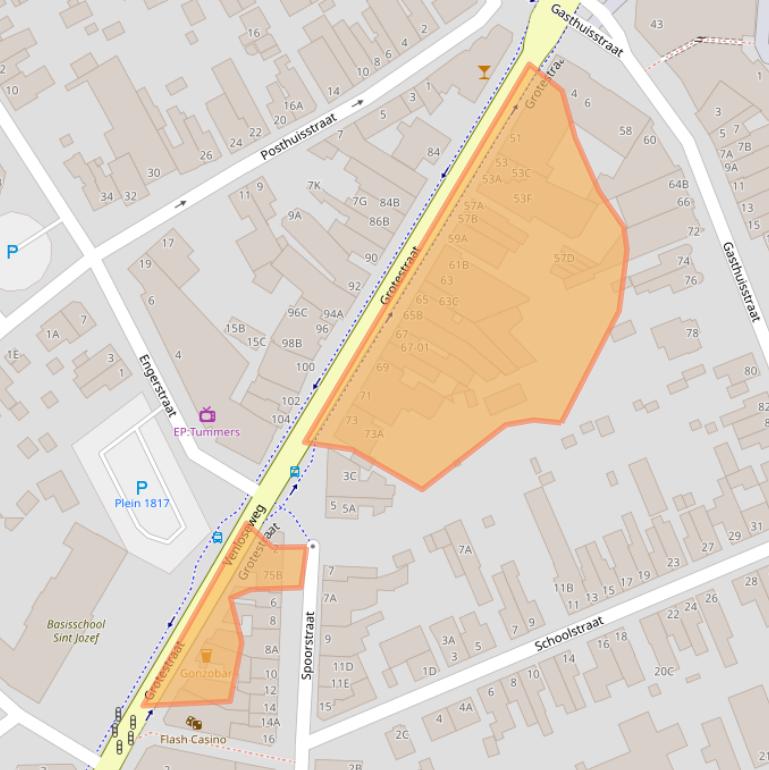 Kaart van postcodegebied 5931CT.