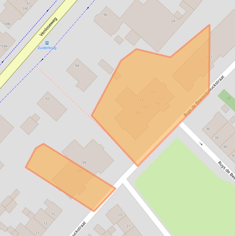 Kaart van postcodegebied 5931HC.