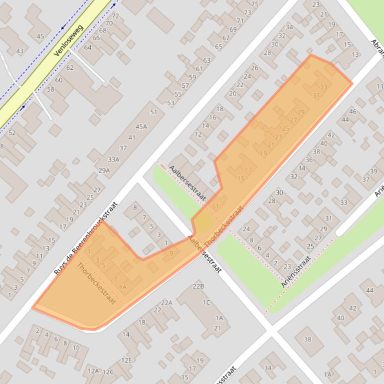 Kaart van postcodegebied 5931HJ.