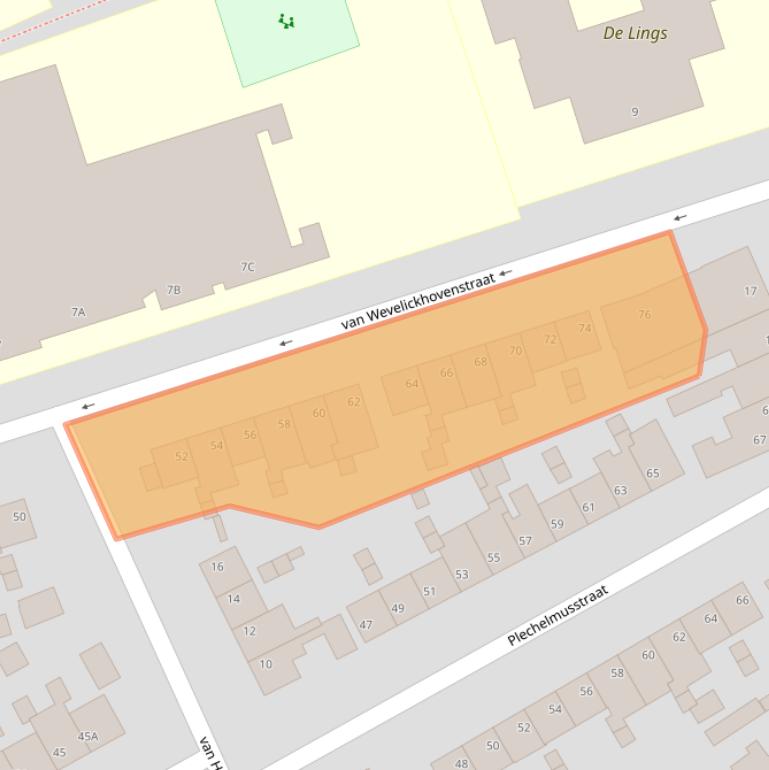 Kaart van postcodegebied 5931KV.