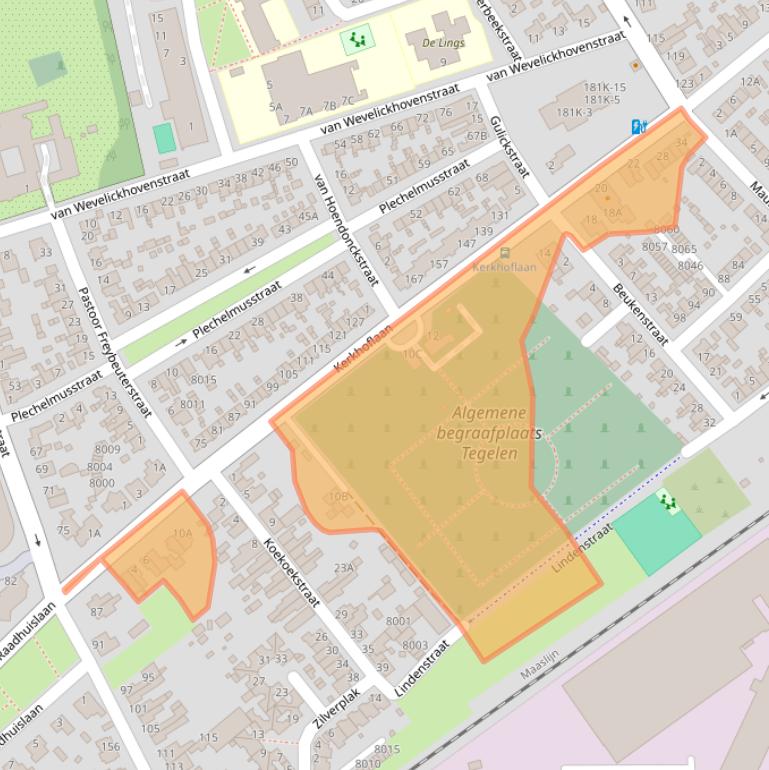 Kaart van postcodegebied 5931LN.