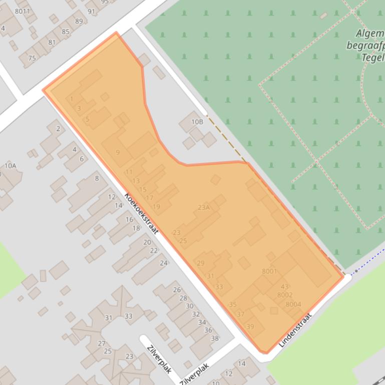 Kaart van postcodegebied 5931LP.