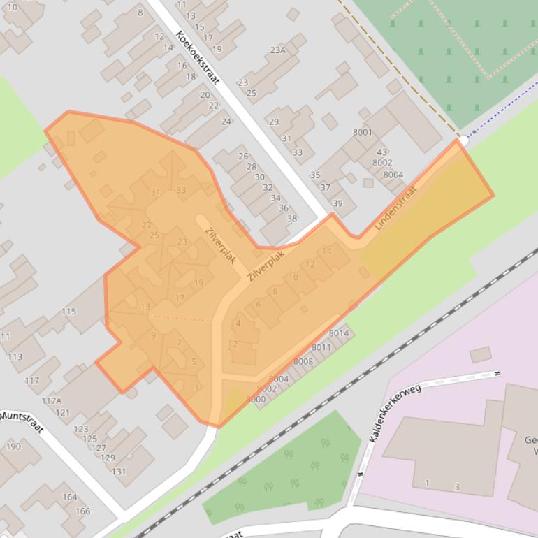 Kaart van postcodegebied 5931LX.