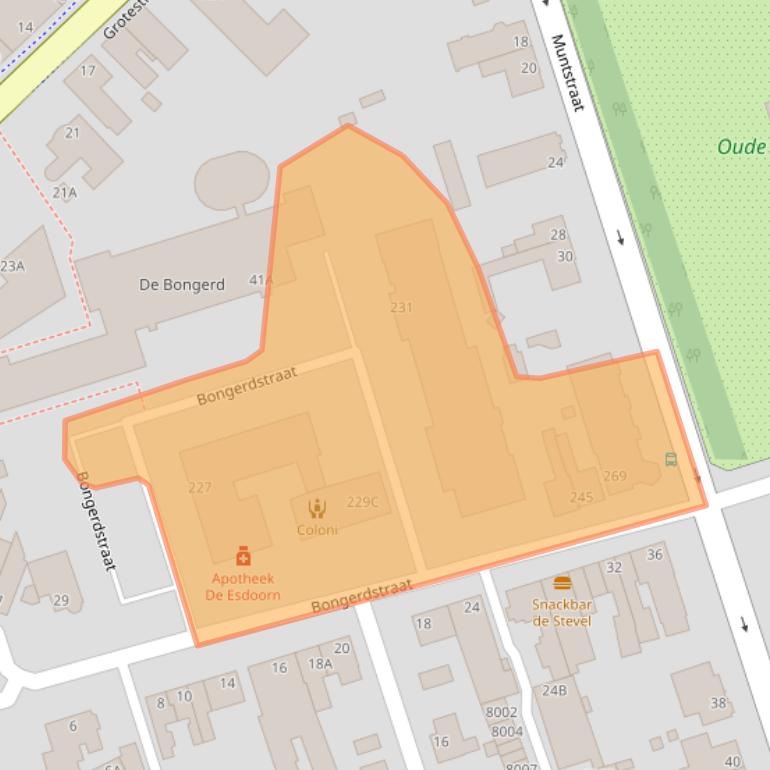 Kaart van postcodegebied 5931NE.