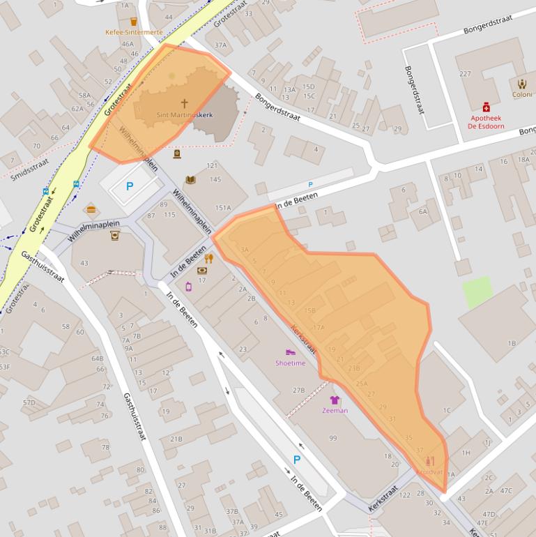 Kaart van postcodegebied 5931NL.