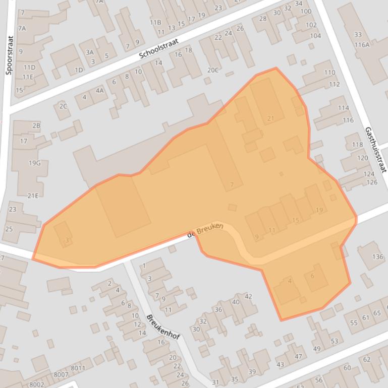 Kaart van postcodegebied 5931PC.