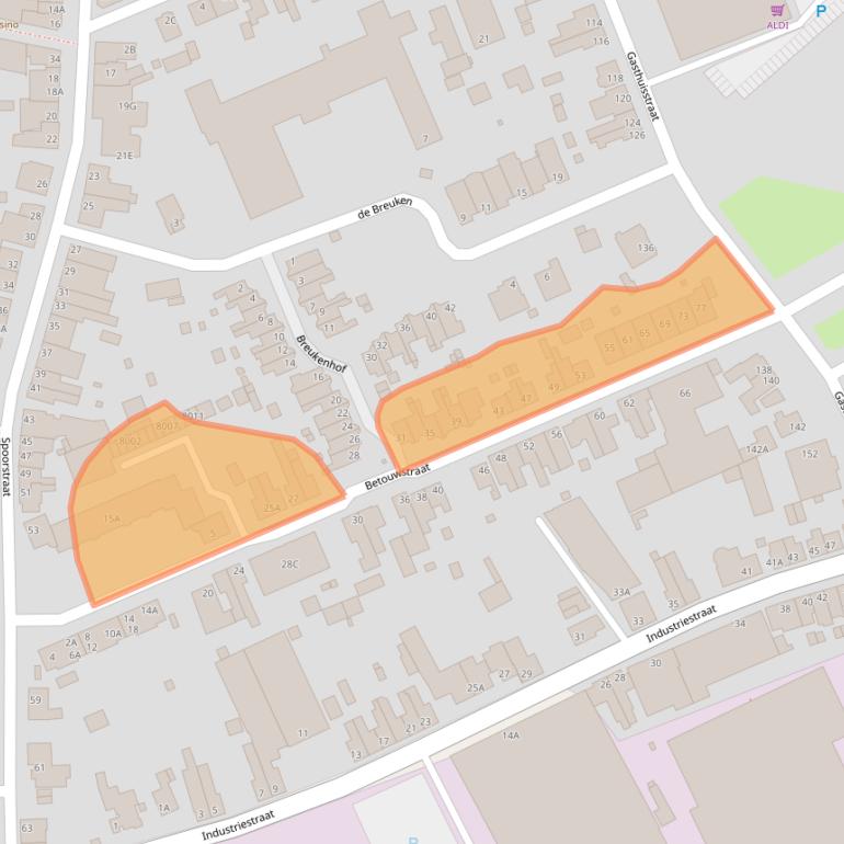 Kaart van postcodegebied 5931PD.