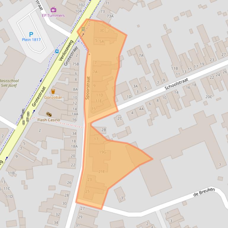 Kaart van postcodegebied 5931PR.