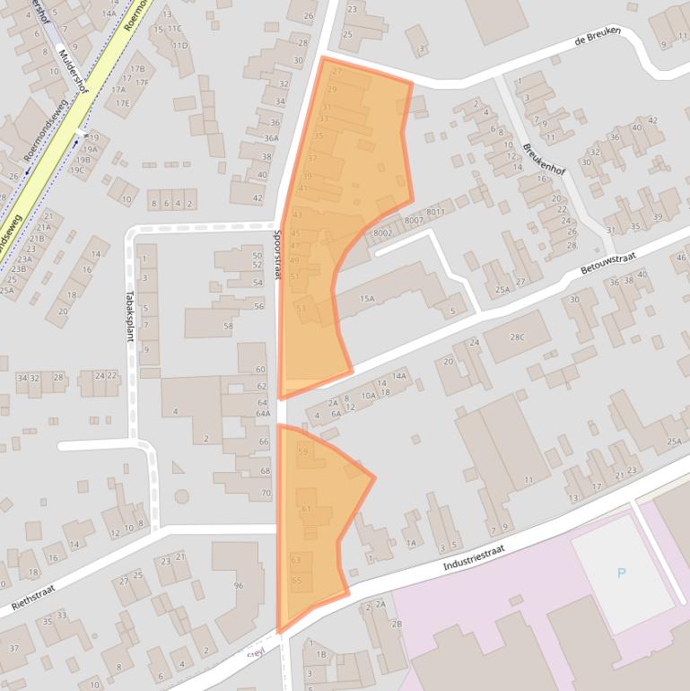 Kaart van postcodegebied 5931PS.