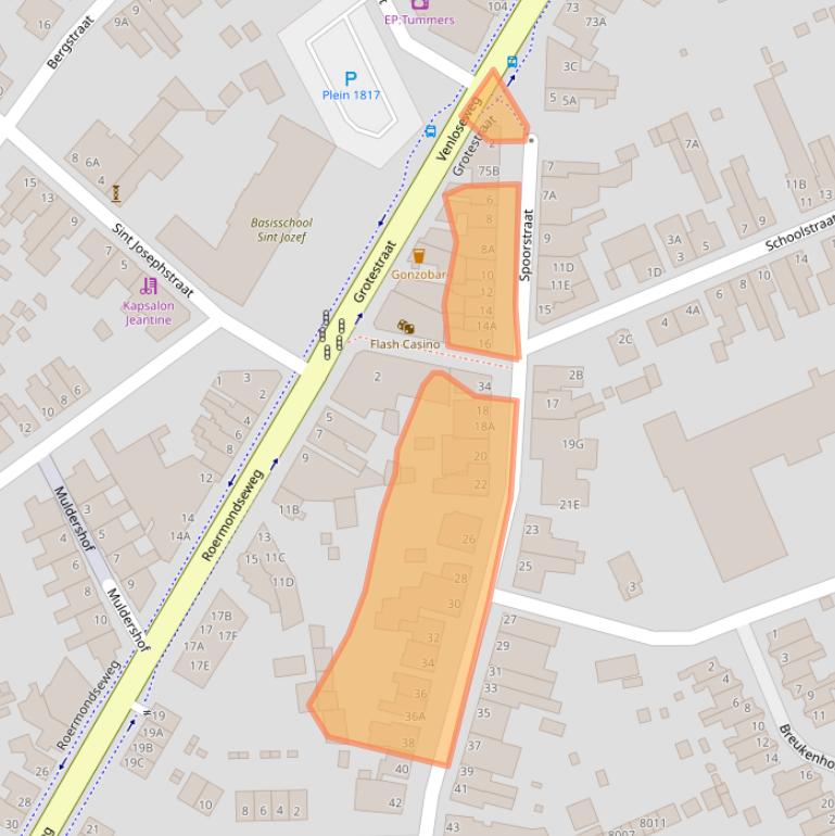 Kaart van postcodegebied 5931PT.