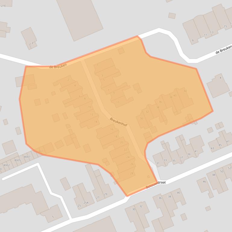 Kaart van postcodegebied 5931PZ.